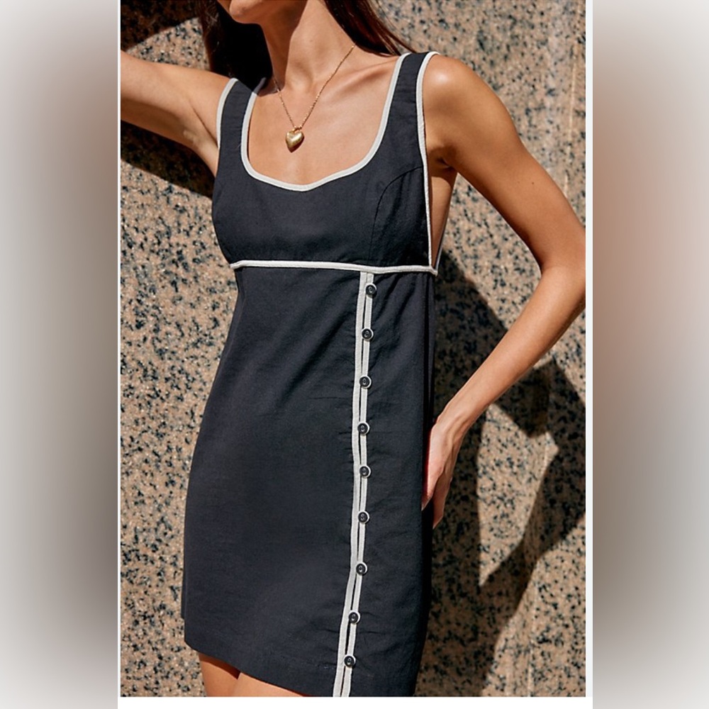 FREE PEOPLE Vivian Mini Black Dress Sz M NWOT